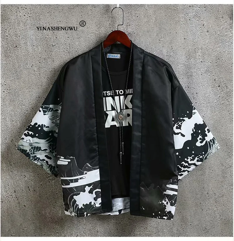 Kimonos Кардиган для мужчин юката женское традиционное японское кимоно унисекс Harajuku пляжная свободная тонкая рубашка Солнцезащитная рубашка пальто