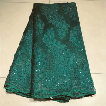 

2019 New Designs African sequins Lace Fabric High Quality Lace Material Green French Lace Fabric Nigerian Tulle Mesh Lace Fabric