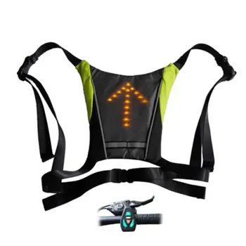 

LED Bike Light USB Rechargeable Cycling Vest Direction Indicator Reflective Backpack Flashing Remote Control Outdoor