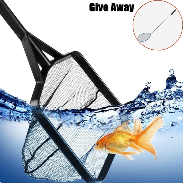 Aquarium Retractable Fishing Net Long Handle Square Fish Net Fish