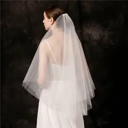 white tulle wedding veil short bridal veil