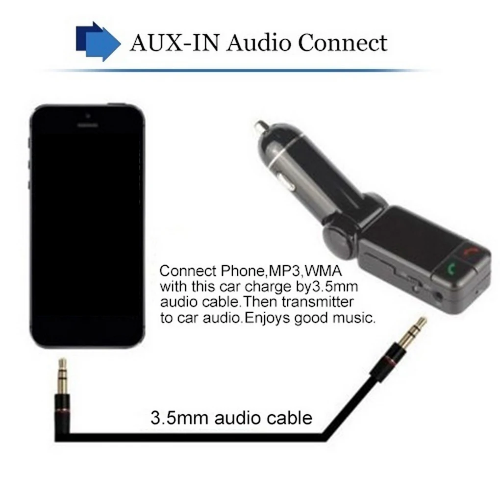 ЖК-экран для машины MP3-плеер Bluetooth динамик громкой связи двойной USB порт зарядное устройство AUX музыкальный плеер