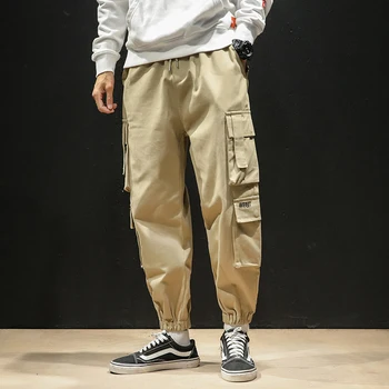 

Dropshipping Men Pocket Oversized Streetwear Harem Pants 2020 Mens Linen Losse Cargo Pants Male Sweatpants Overalls