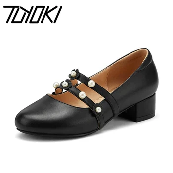 

Tuyoki Children Fashion Flat Shoes New Design Belt With Pearls Flower Shoes Stylish Round Toe Slip On Footwear Size 26-39