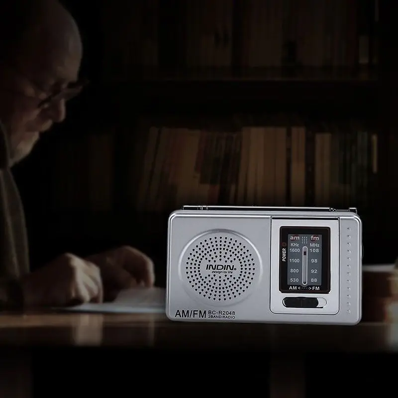 Портативный AM/FM радиотелескопический мини-портативный карманный приемник с громкоговорителем и вход для наушников