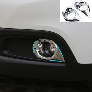 

Daefar 2Pcs/Set For Peugeot 2008 2014 2015 2016 Chrome Front Fog Light Lamp Cover Trim Foglight Accessories