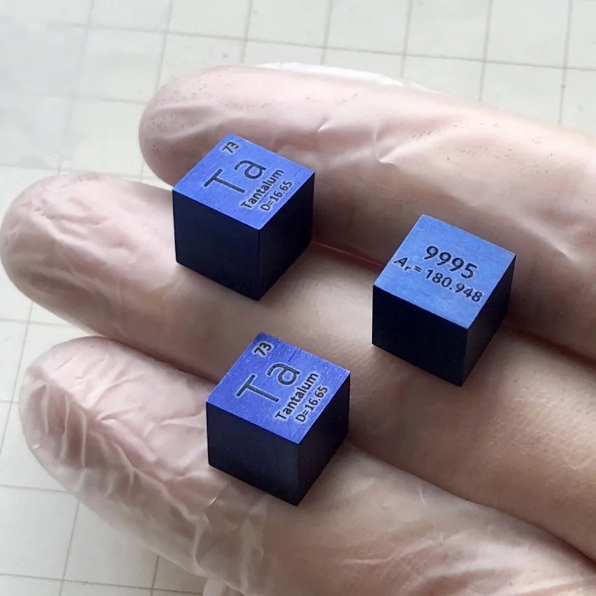 

Rainbow Metal Bule Tantalum Cube for Element Collection Science Experiment 99.95% 3N5 10x10x10mm Colorful Ta Cube for Research