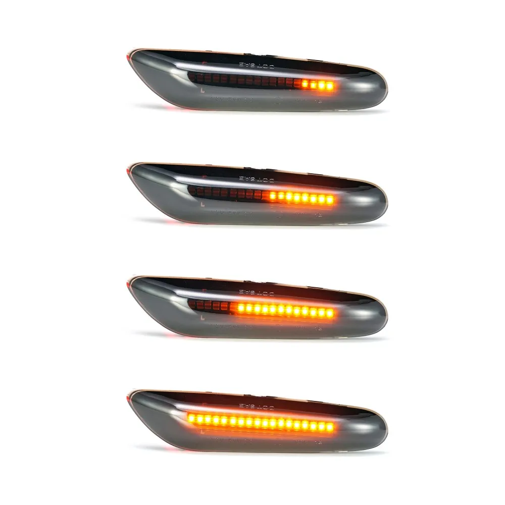2 шт. Динамический светодиодный указатель поворота последовательный индикатор мигалка лампа Боковой габаритный фонарь для BMW E90 E91 E92 E93 E60 E87 E82 E46 - Испускаемый цвет: Dynamic