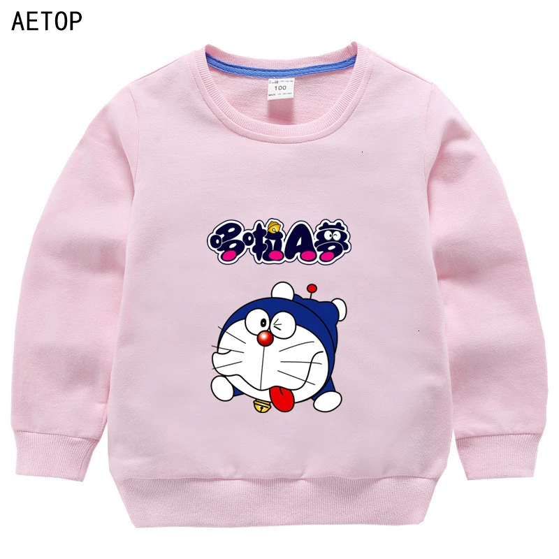 as picture Wholesale winter Doraemon Sweatshirt Boys Girls Funny lovely color Kids O-Neck Tops Children Cartoon Baby - Цвет: as picture
