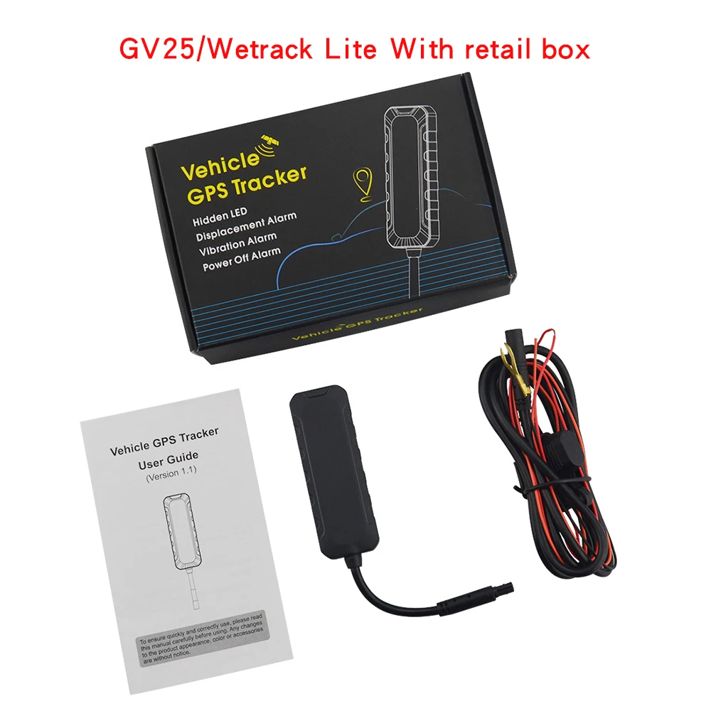 Заводское производство устройства слежения GV25 смещения вибрации gps-сигнализация фунтов позиционирования с обнаружением причины неииправности Асс геозонирования, gps трекер - Цвет: With box