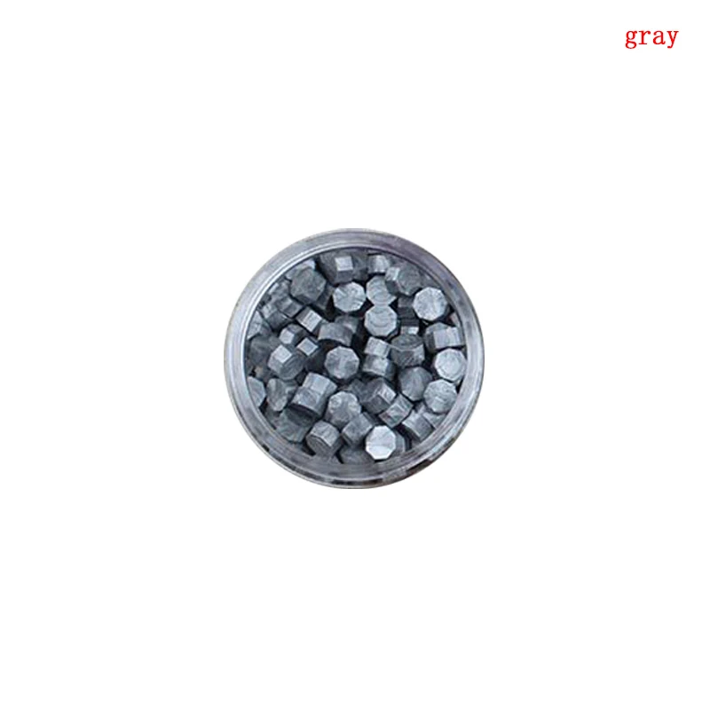 200pcs gray 200 шт 6 цветов огненная краска воск восьмиугольная маленькая сумка с лаковым уплотнением воск старинное уплотнение воск - Цвет: 200pcs gray