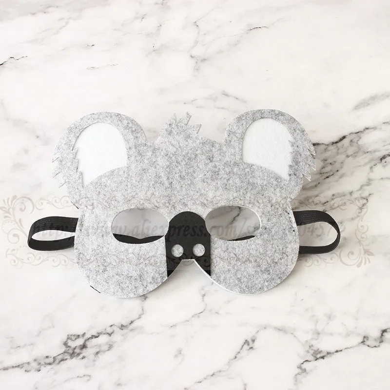 M69-Koala-mask Костюмы животных; маски для детей на Хэллоуин; вечерние фетровые маски для костюмированной вечеринки для мальчиков и девочек с изображением волка и тигра - Цвет: M69-Koala-mask