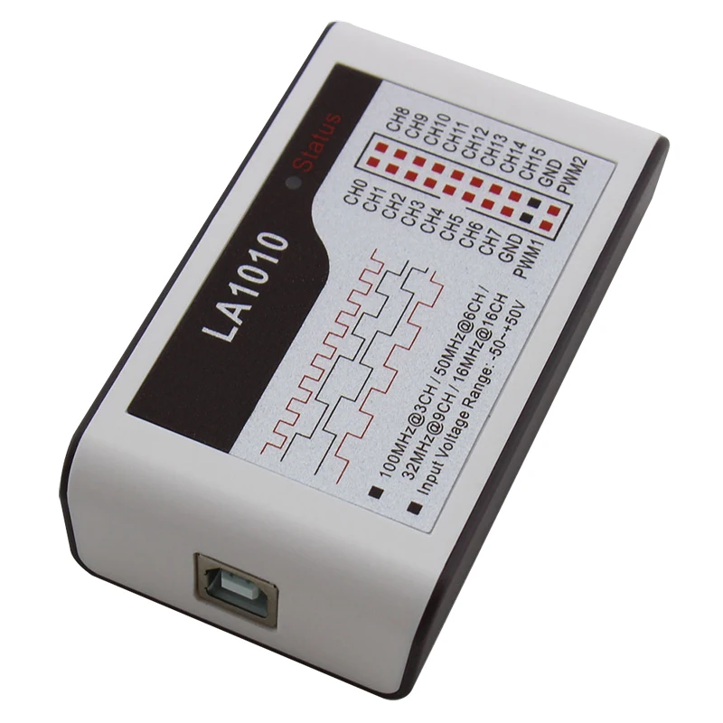 

Logic Analyzer LA1010 100M Sample Rate 16 Channels Adjustable Threshold PWM Output MCU ARM FPGA Debug Tool with English Software