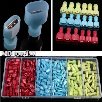 

Kit Terminal Spade Butt Sleeves Accessories Set 240pcs Insulated Crimp