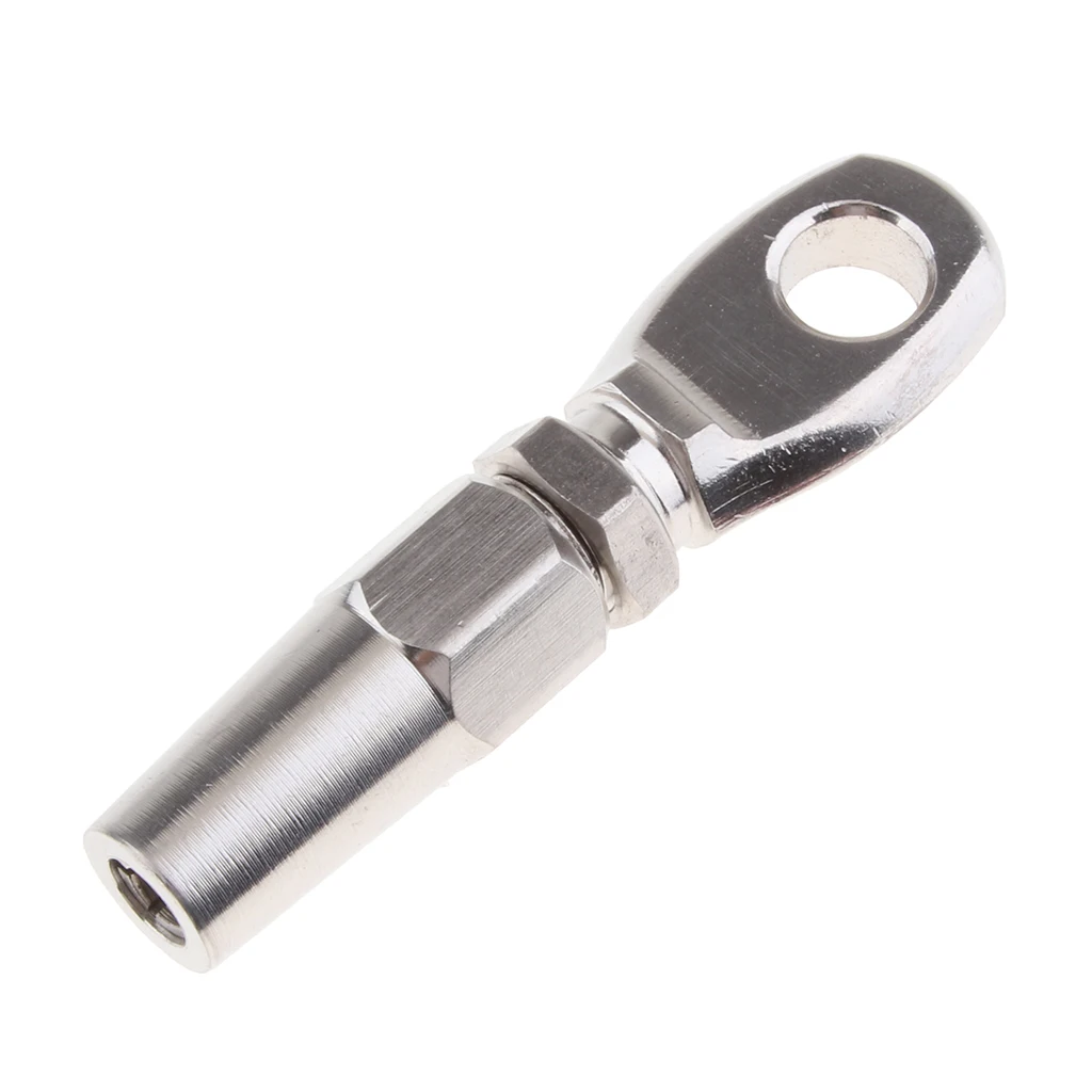 Marine 316 Stainless Steel Eye Shape Terminal Ring Eyelet Hook, Swageless Eye Rigging for 6mm 1/4 inch Wire Rope