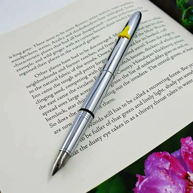 

Wing Sung 60 Fountain Pen Pocket Mini All Steel Ink Pen Aerometric Filling System Fine Nib Stationery Office school supplies