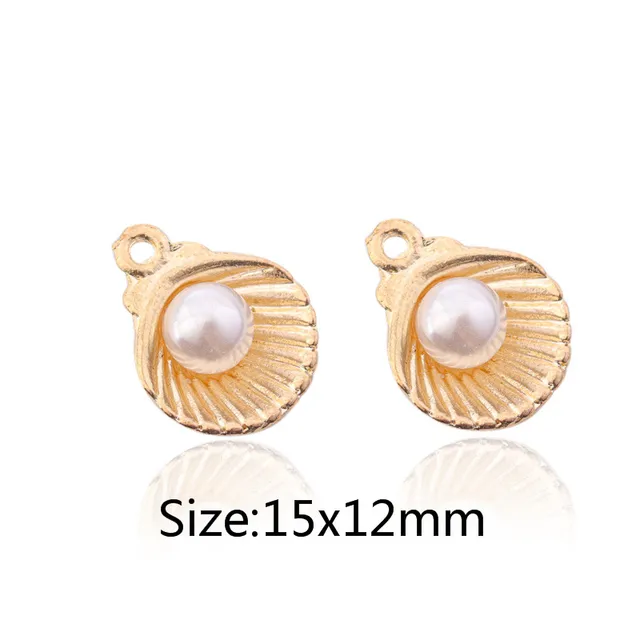 10pcs/lot Alloy Ocean Starfish Enamel Charms for jewelry Making Bracelet DIY Necklace Jewelry Accessories DIY Craft Shell Conch gold