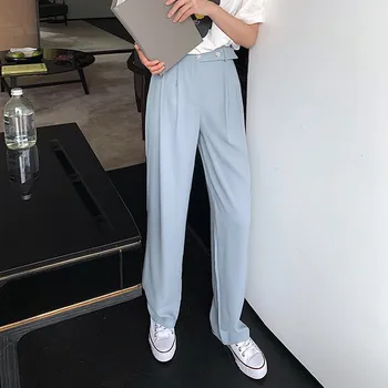 

Elegant High Waist Palazzo Pants Women Casual Loose Long Pants Summer Female Wide Leg Pants