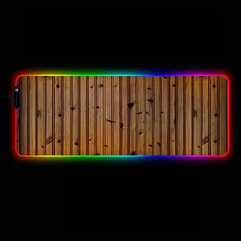 

MRGBEST RGB Gaming Computer Mouse Pad Wood Floor Texture Mouse Mat Non-Slip Rubber Base Mousepad for Laptop PC Game Waterproof