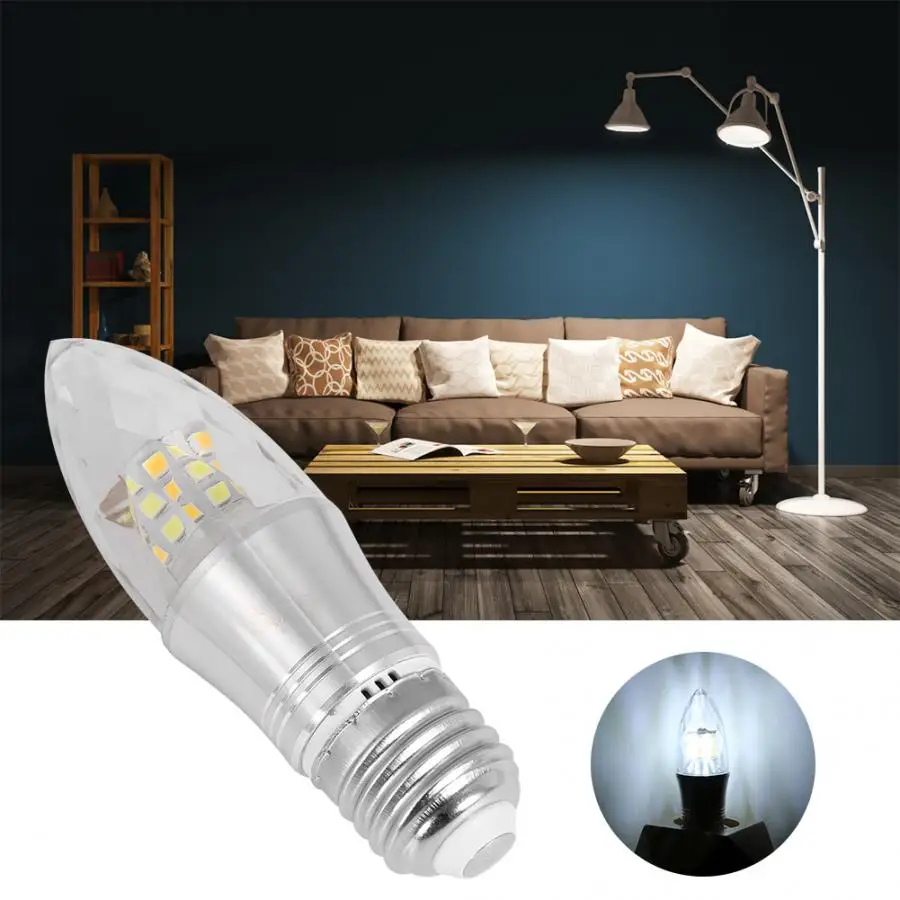 

7W LED E27 Light Bulb High Brightness For Shop Hotel Living Room AC85-265V Silver White Light