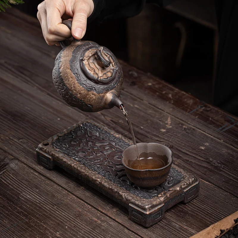 

Brick Tea Teapot Holder Japanese Household Ceramic Tea Tray Water Storage Mini Small Tea Table Single Bamboo Kung Fu Tea Set