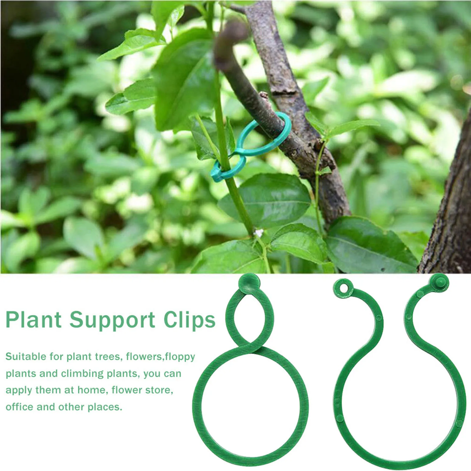 Plant Stem Support Clips for for Securing Plants FASHIONROAD 100Pcs Plant Clips Garden Clips 