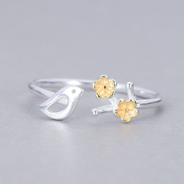 Elegant Daisy Flower Rings Couple Silver Color Adjustable Open Rings For Women Bride Engagement Wedding Ring Jewelry Gift
