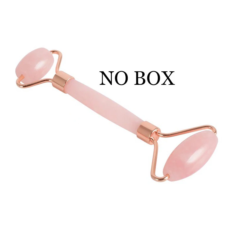 pink no box Нефритовый роликовый массажер для лица Лифт стройнее массажный корректор розовый КВАРЦЕВЫЙ и из натурального камня кристалл для похудения здоровье и красота устройство для ухода за кожей - Цвет: pink no box