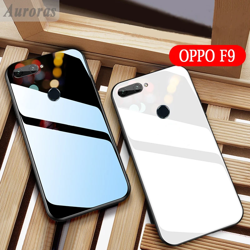 Auroras для oppo f9 чехол из закаленного стекла с Мягкий ТПУ противоударный F9 Чехлы |