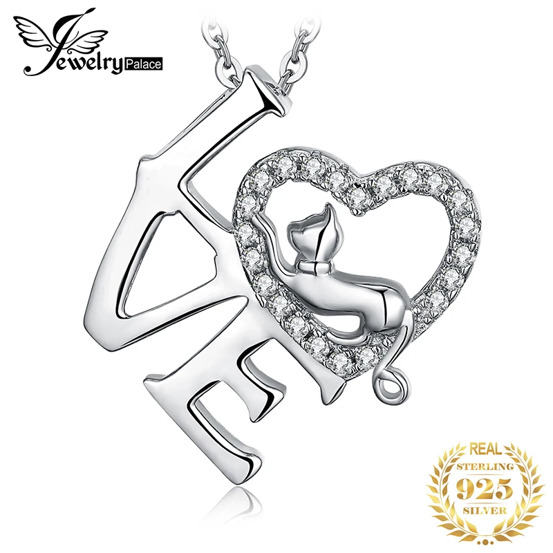 

Love Heart Letter Silver Pendant Necklace 925 Sterling Silver Choker Statement Necklace Women Silver 925 Jewelry Without Chain