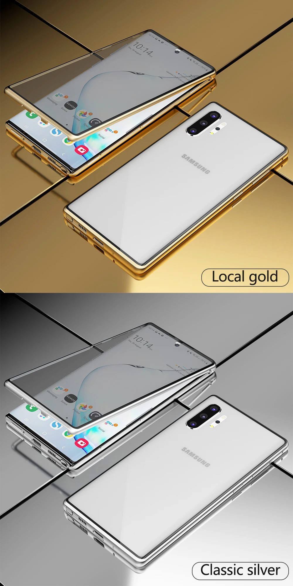 Металлический чехол с магнитной адсорбцией для samsung Galaxy Note 8, 9, 10 Plus, S10, S9, S8 Plus, антишпионский чехол для экрана