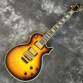 

Suneye electric guitar high quality musical instrument, optional color, good tiger pattern, with vibrato. Gold accessories