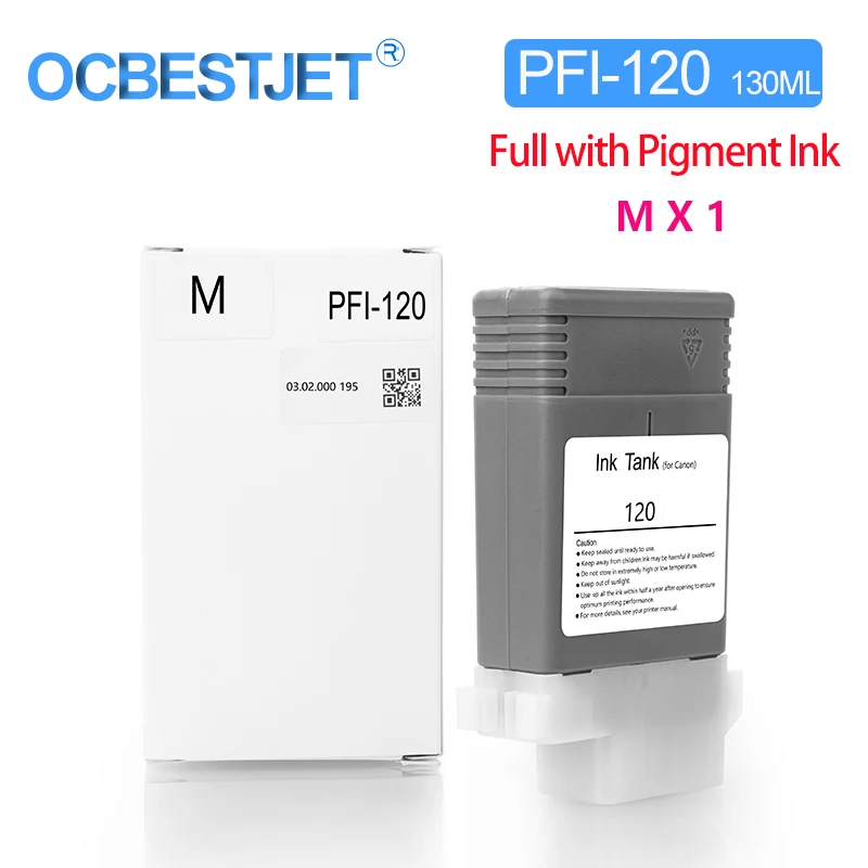 Ocbestjet Pfi120 Pfi120 Cartuchos de Tinta Compatíveis para Canon Tm200 Tm205 Tm300 Tm305 Tm200 205 300 305 com Tinta Pigmentada - Imagem 3