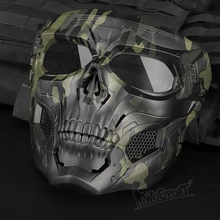 Special Price Tactical Paintball Skull Masks Military Full Face Safety Airsoft Paintball Masks Outdoor Breathable Hunting Shooting Skull Mask