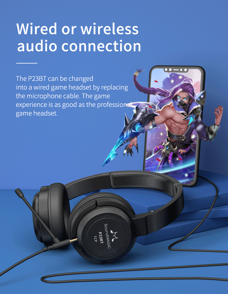 Soundmagic P23bt Wireless Bluetooth Headphones Noise Isolating 
