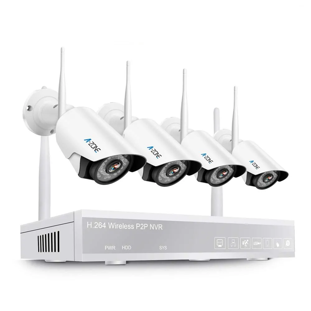 8CH with 4 Camera 1080P Беспроводная система видеонаблюдения 8CH HD Беспроводной NVR комплект 2 ТБ HDD Открытый ИК ночного видения IP Wifi CCTV камера система безопасности комплект - Цвет: 8CH with 4 Camera