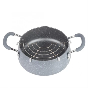 

Tempura Frying Pot Japanese Style Deep Fryer Potable Frying Pots with Drain Rack Multi-Function Fryer Protable Non-Stick Pot Kit