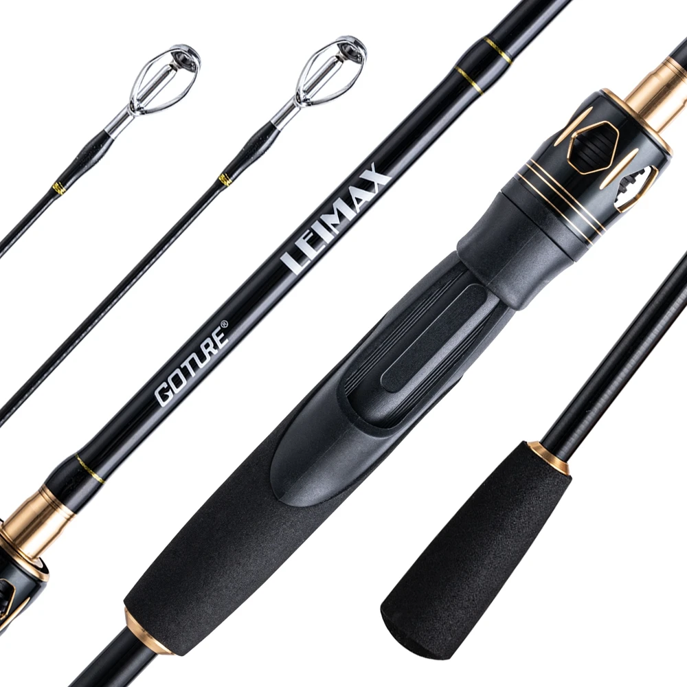 

GOTURE LEIMAX 2 Sections Carbon Fiber Spinning/Casting Fishing Rod 1.98/2.1/2.4m Ultralight Weight Fishing Pole Travel Rod