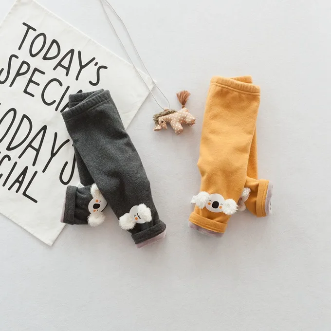 Mini Babe City/новые зимние товары; детская одежда; детские леггинсы с начесом и плотным рисунком; детские брюки в Корейском стиле