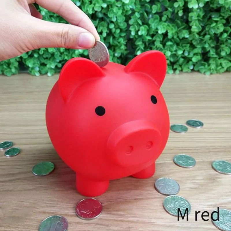 M red Мультяшная свинья в форме копилки детские игрушки подарок на день рождения Домашний декор копилки копилка 1 шт. коробка для хранения монет - Цвет: M red