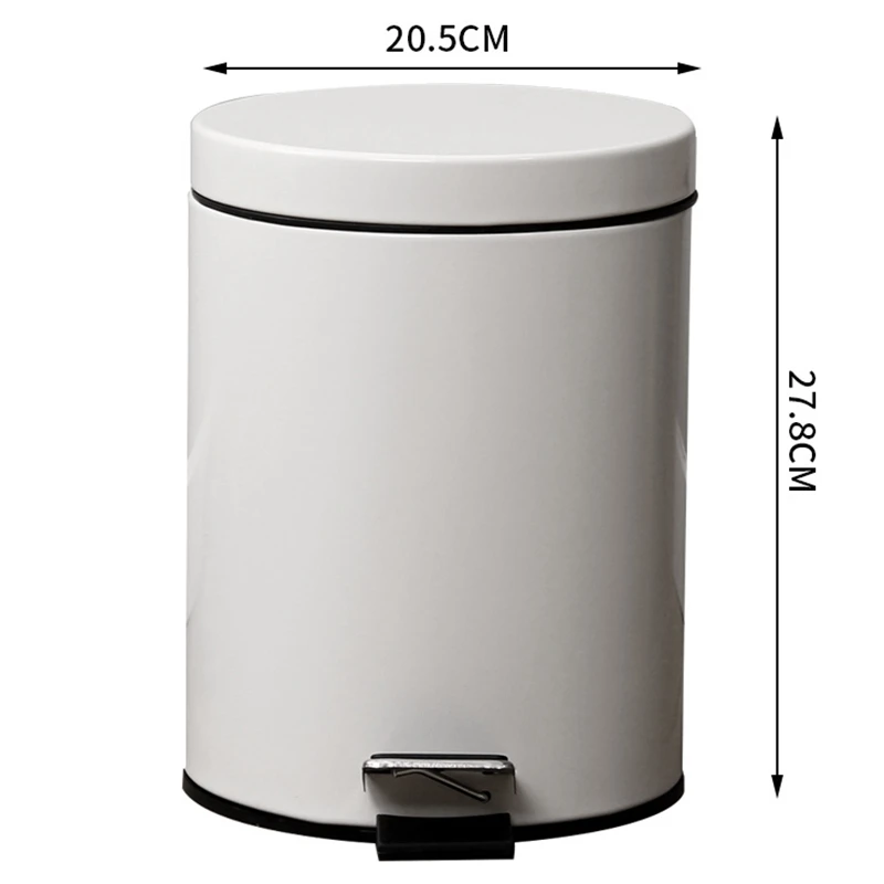 3L Trash Can Kitchen Living Room Office Garbage Dust Bin Bathroom Storage Rubbish Bucket Storage Box Pedal Waste Bin