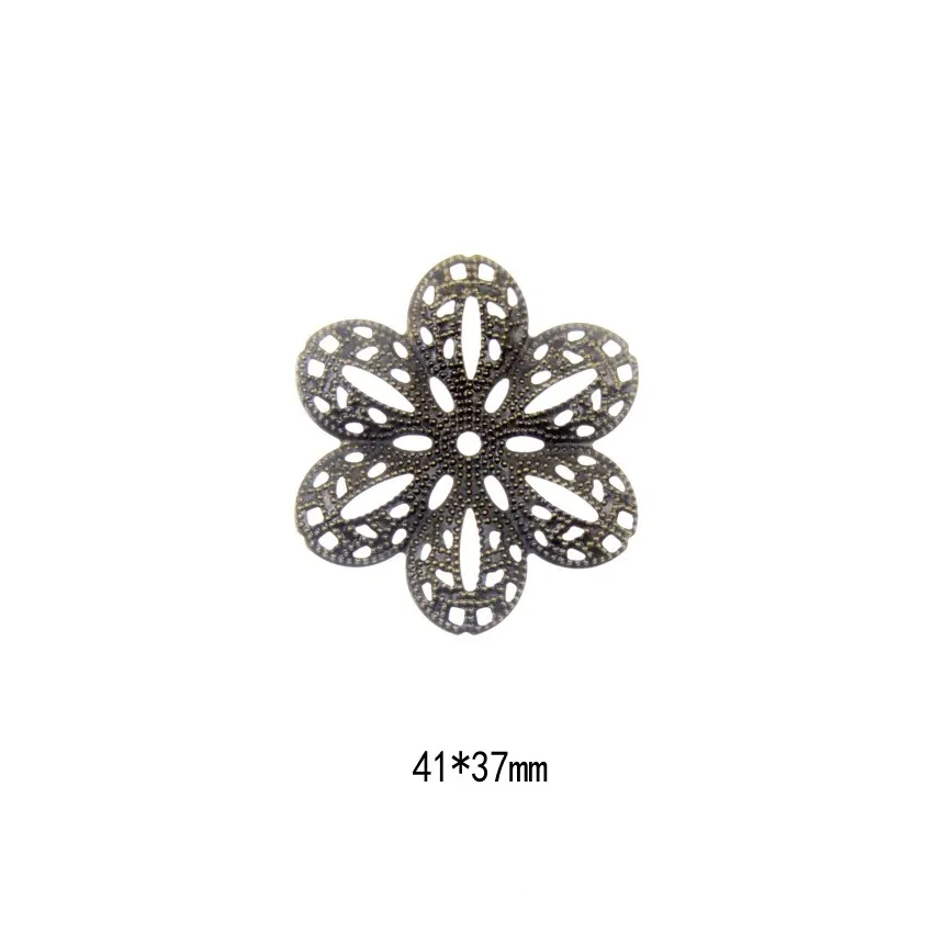

Free shipping Retail 10Pcs Bronze Tone Flowers Filigree Wraps Connectors Metal Crafts Decoration DIY Findings 41x37mm F0381