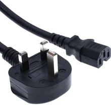 Прочный черный 2 М медный CE сертифицированный Британский BS1363 удлинитель Электрический UK к C15 PDU шасси сервер AC кабель питания