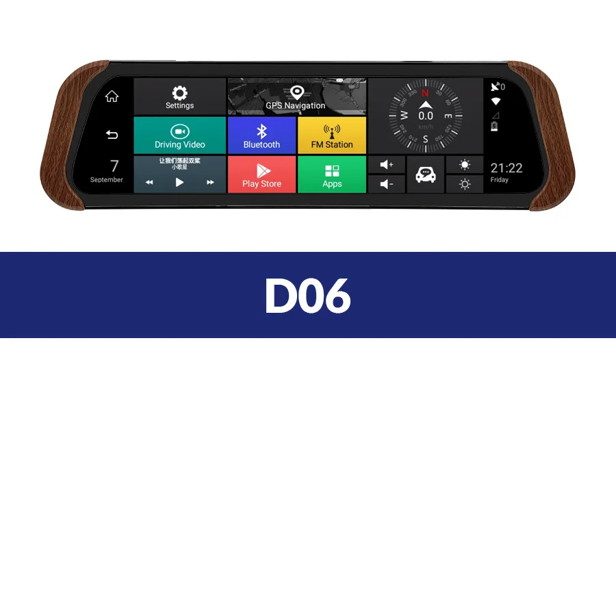 D06 E-ACE D06 Автомобильный видеорегистратор Камера 4G Android 5,1 FHD 1080P видео рекордер Dash Cam 10 дюймов зеркало заднего вида gps навигатор ADAS Регистратор - Название цвета: D06