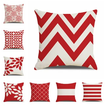 

Nordic cushion cover red fundas cojines decorativos para sofa geometric pillow covers decorative linen funda cojin 45 * 45