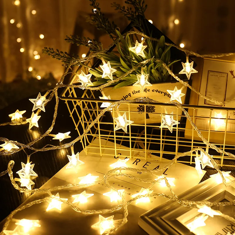 

220V EU Plug Star,Snowflake,Ball Shaped String Light Decorative Fairy Garland For Home Christmas Party Wedding Decoration