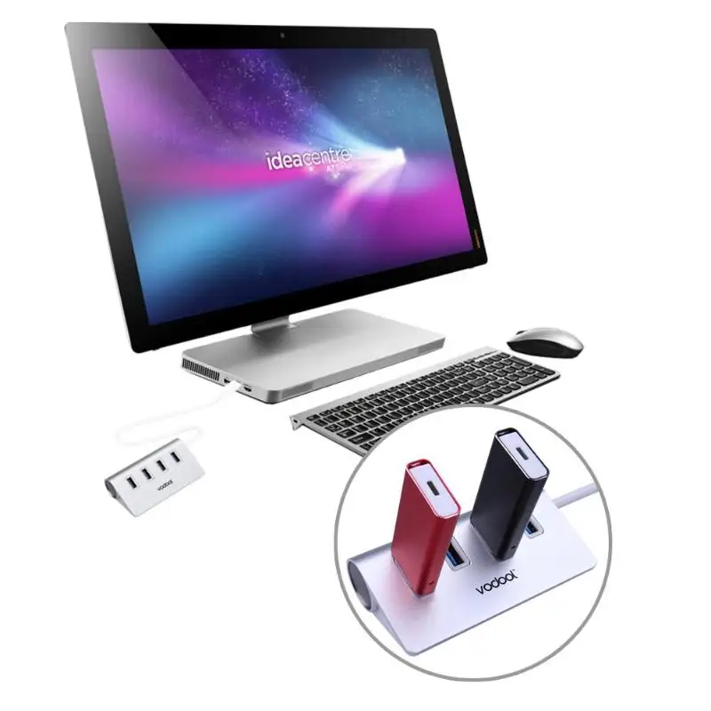 VODOOL CZH-H056 4 порта USB 3,0 Портативный алюминиевый концентратор