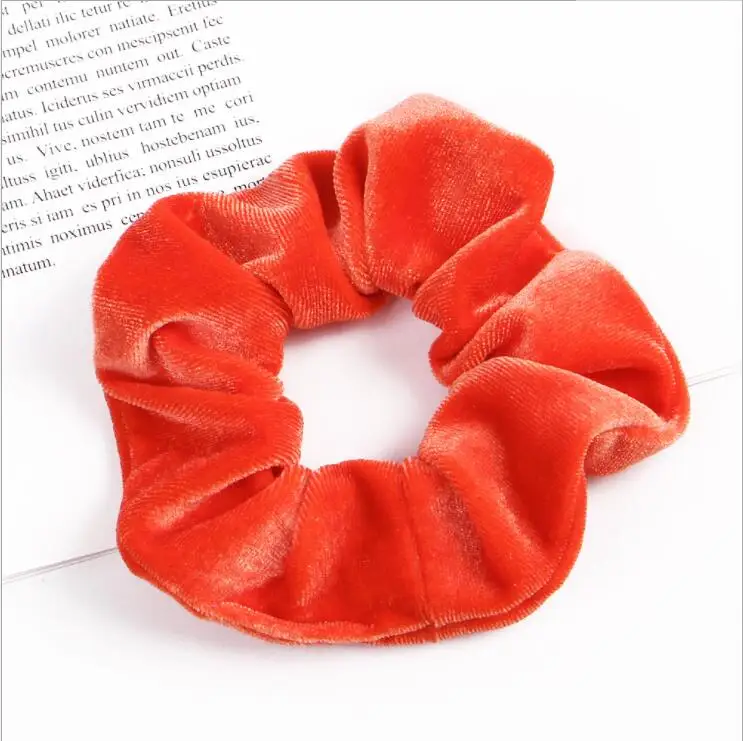 Orange 33 цвета, корейские Бархатные резинки для волос, эластичные резинки для волос, одноцветные женские головные уборы для девушек, заколки для волос с конским хвостом, аксессуары для волос - Цвет: Orange
