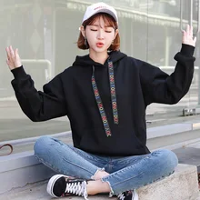 Hoodies Women Hooded 2020 Spring Thicker Plus Velvet Solid Leisure Sweatshirts Womens Korean Style Pullovers Free Shipping Hoodies Women Hooded 2020 Spring Thicker Plus Velvet Solid Leisure Sweatshirts Womens Korean Style Pullovers Free Shipping
