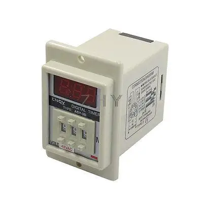 

White AC 48V Power on Delay Timer Time Relay 1-999 Minute 8 Pins ASY-3D